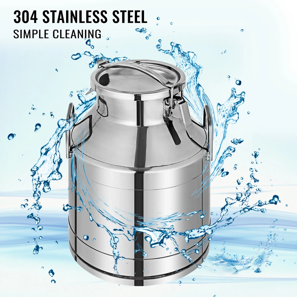 10L 20L 50L Milk Jug Pail Can SStainless Steel Cow Milk Bucket for Oil Wine Water Soup and Oatmeal Storage Transportation