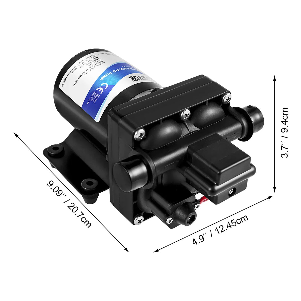 4GPM Fresh Water Pump 12V Self Priming Sprayer Pump RV Water Pump w/ Pressure Switch RV Camper Marine Boat  Diaphragm Pump