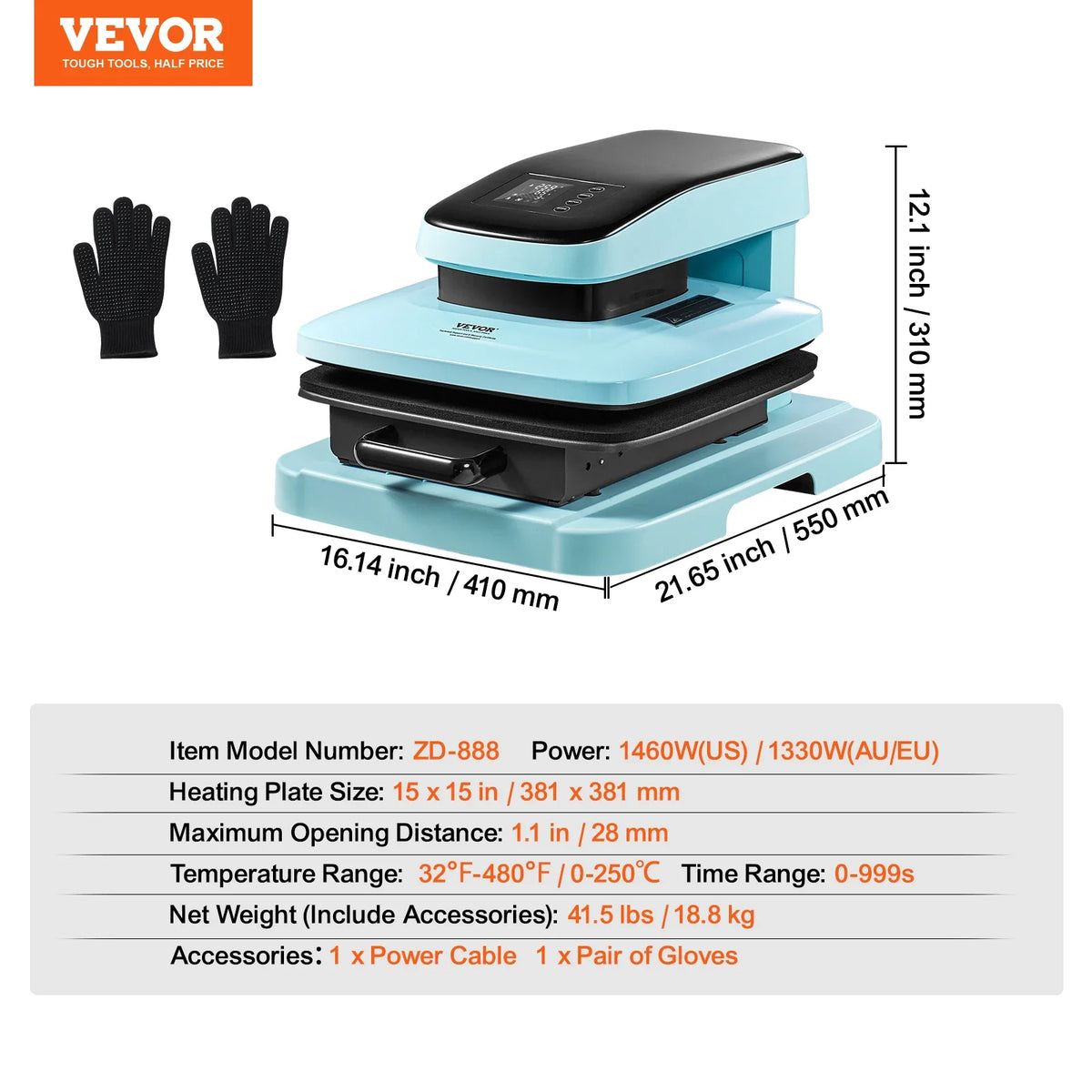 Auto Heat Press Machine 15x15 in Smart T Shirt Press Machine with Auto Release Heats Up Fast Evenly Sublimation Heat Press