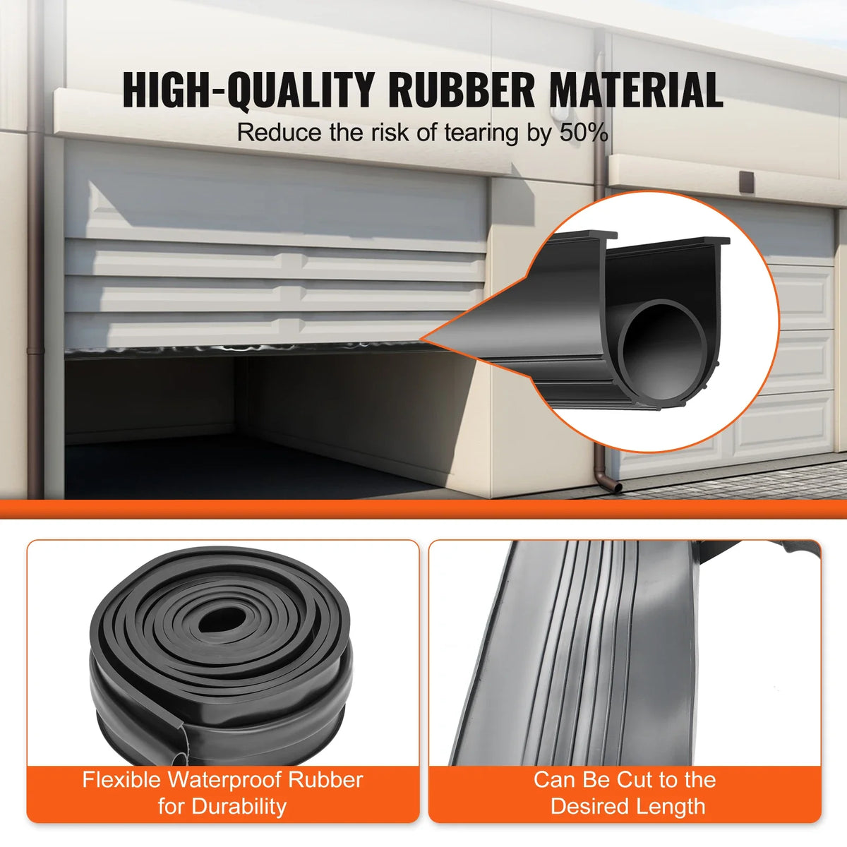 3m 4.8m 6m Garage Door Seals Bottom Rubber U Shape +O Ring Garage Door Weather Stripping Universal Weatherproof Rubber