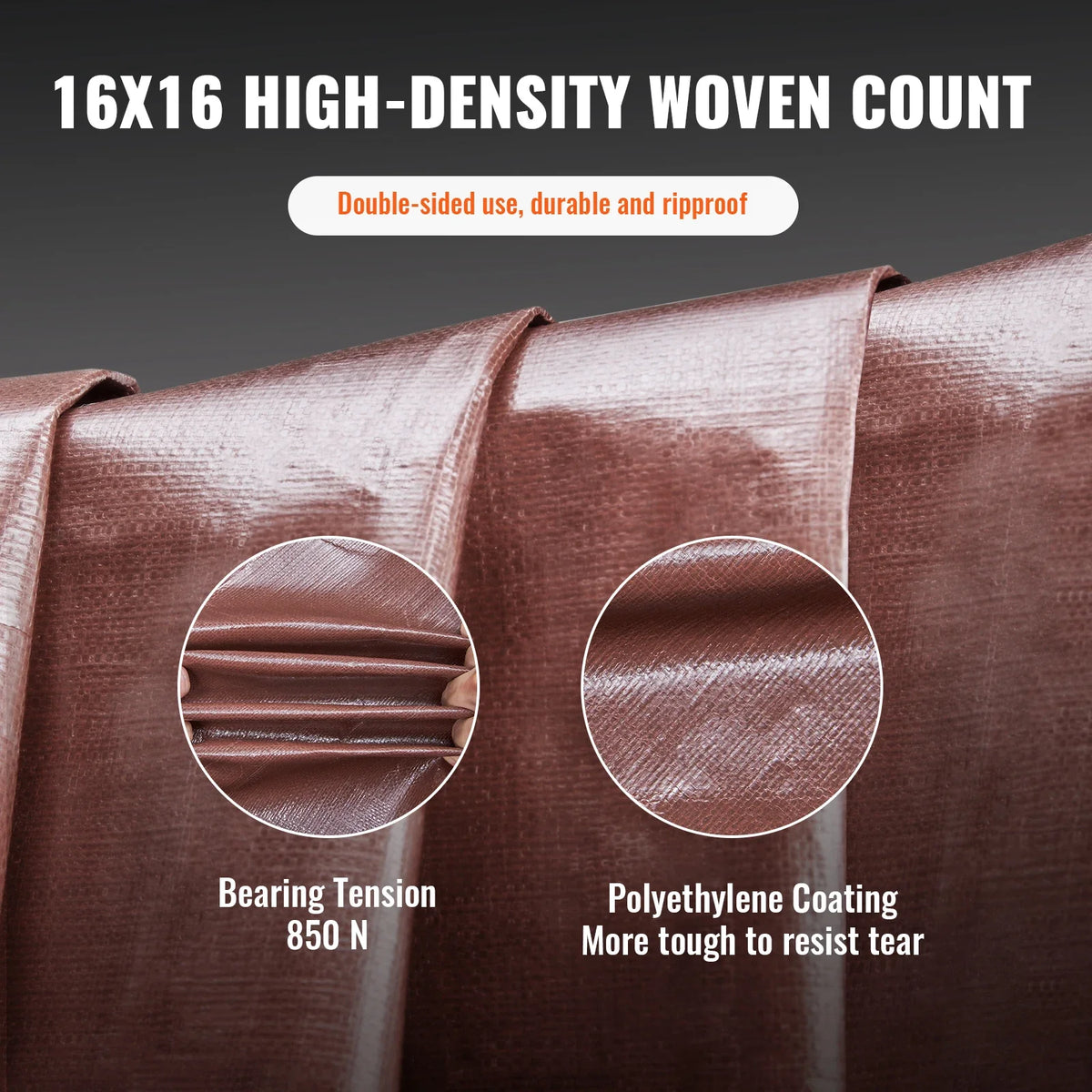 Heavy Duty Tarp 16 Mil Thick Waterproof Tear Proof Poly Plastic Tarps Cover Multi-Purpose Outdoor Tarpaulin for Truck