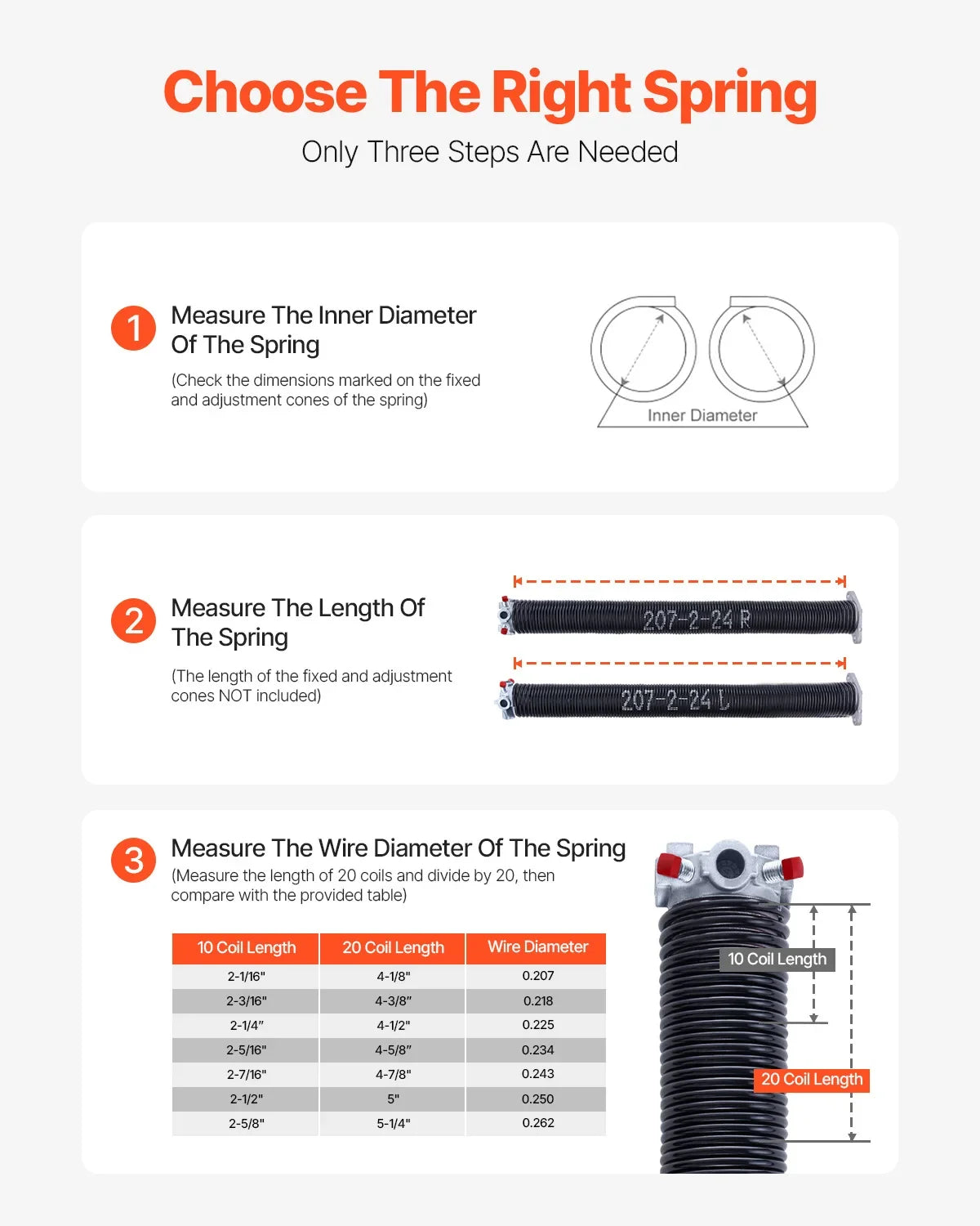Garage Door Torsion Springs Pair Cycles Electrophoresis Black Coated for Replacement Garage Door Springs