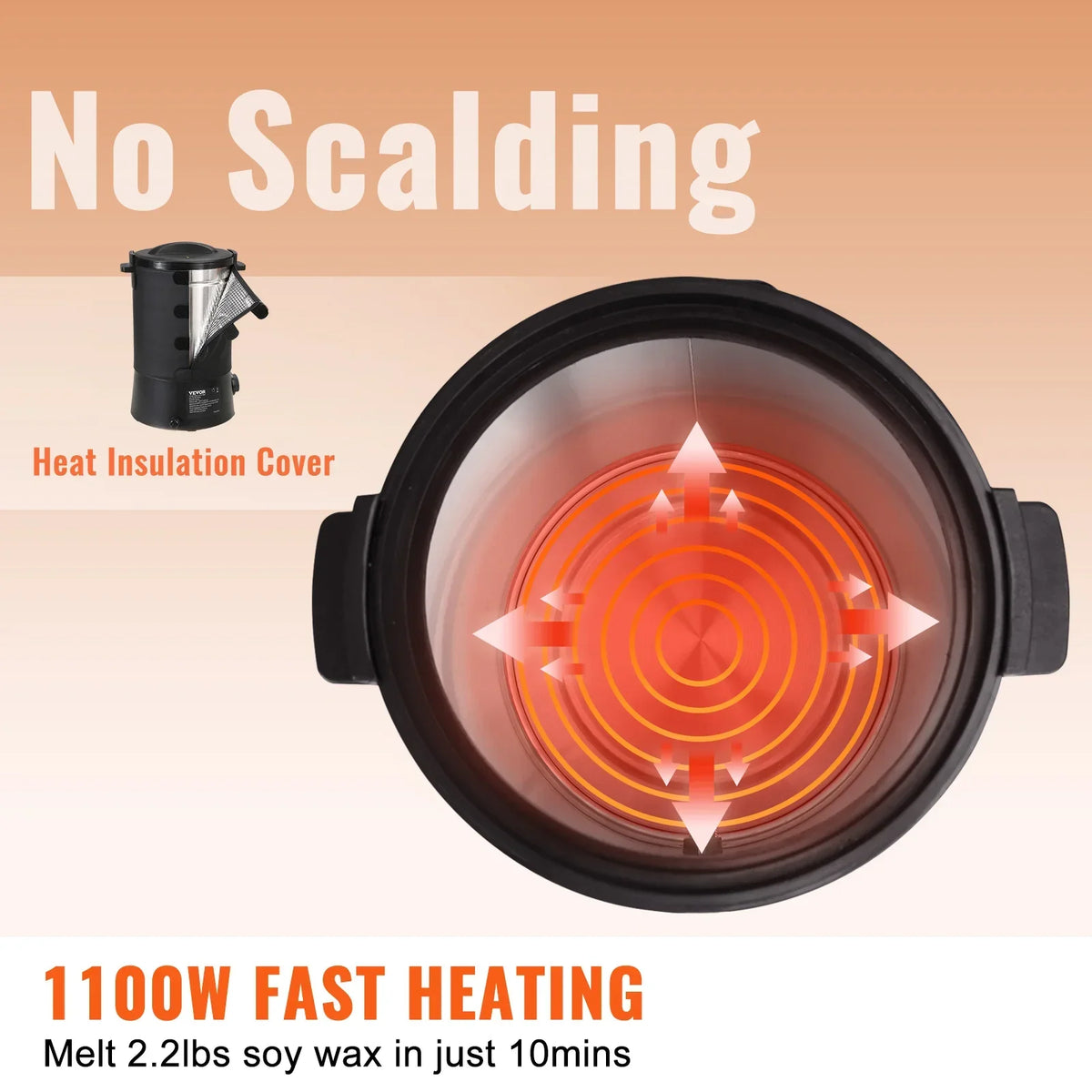 Wax Melter for Candle Making 6.5L 10L Large Electric Wax Melting Pot Easy Pour Spout 9-Level Temperature Control