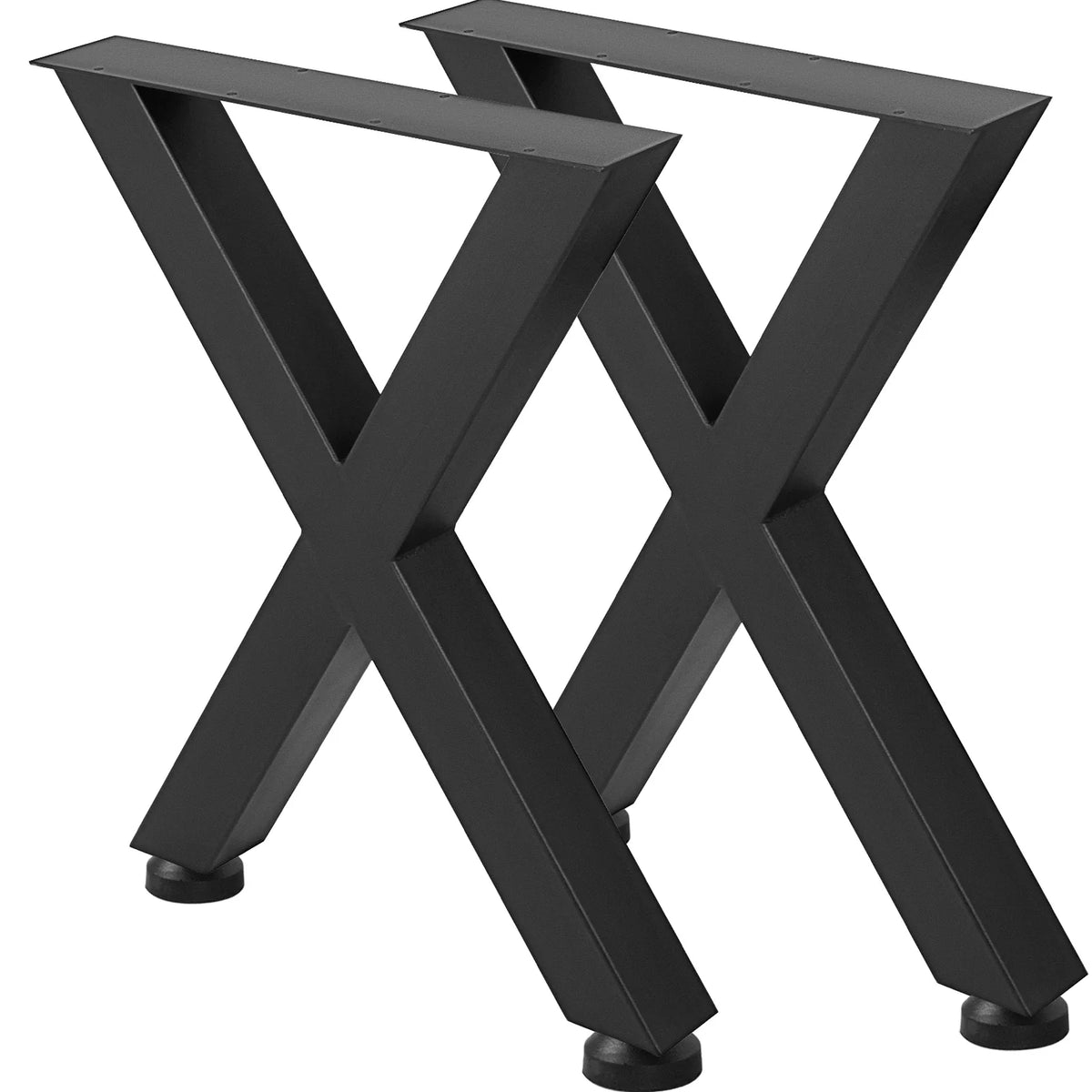 Set of 2 Steel Table Legs, Square Box Section X Frame Table Legs,for Original Color Industrial Country Style Metal Dining