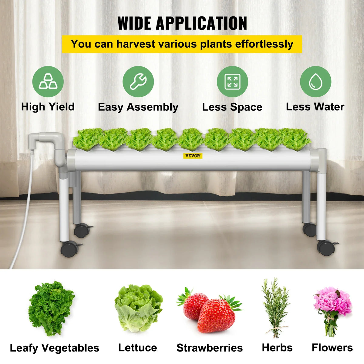 Hydroponic Grow Kit Hydroponics System 36/54/72/90/108 Sites 1/2/3/4 Layers 4/6/8/10/12 Pipes Vegetables Lawn & Garden