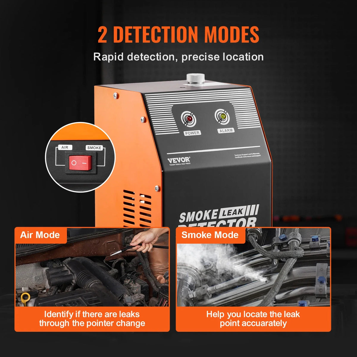Automotive Smoke Machine Leak Detector EVAP Smoke Machine Leak Tester 2-Mode Vacuum Diagnostic for EVAP Fuel Pipe System