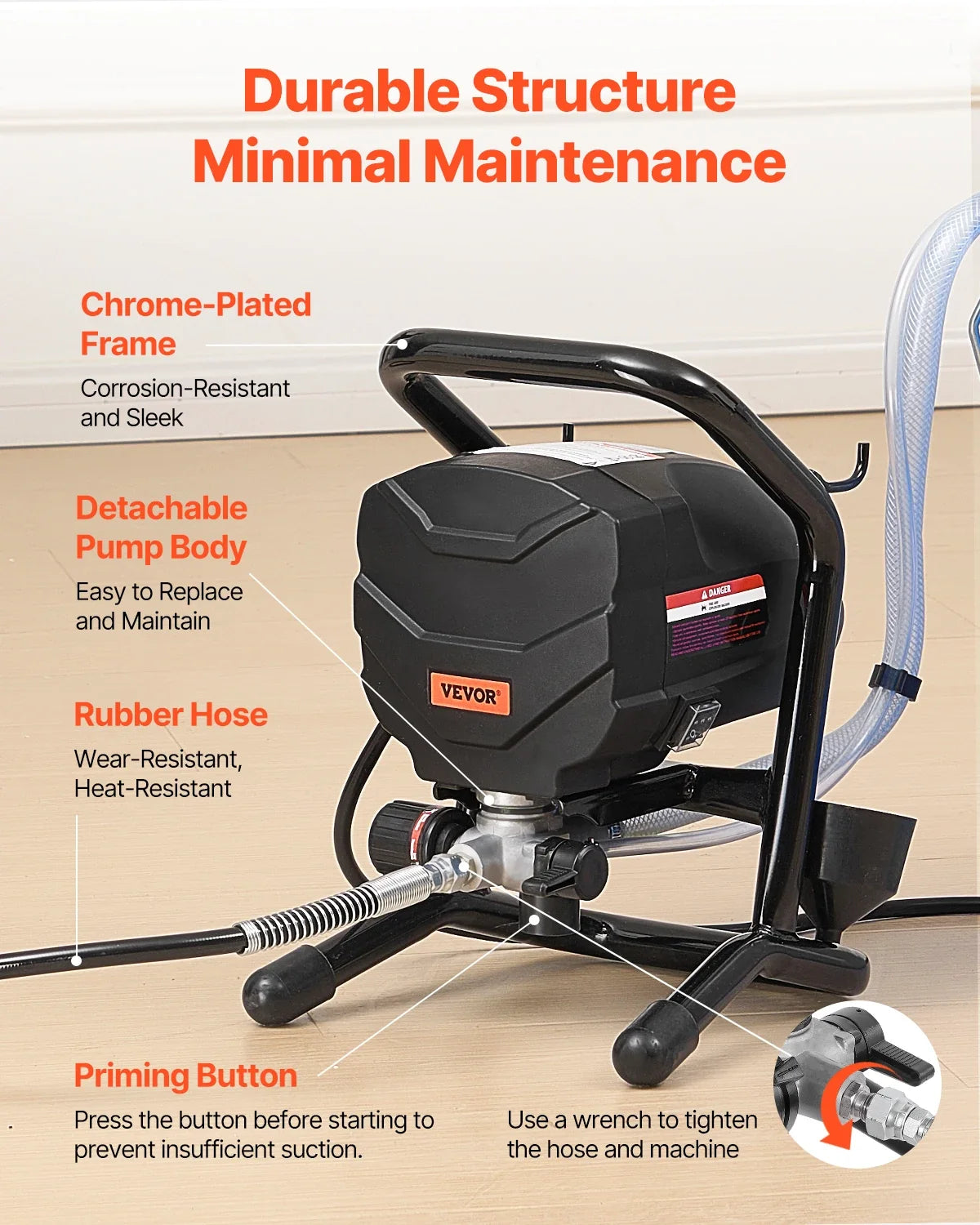 Stand Airless Paint Sprayer 650W Airless Sprayer 3000PSI Electric Paint Sprayer Machine Kits for Furniture/Fence/Home