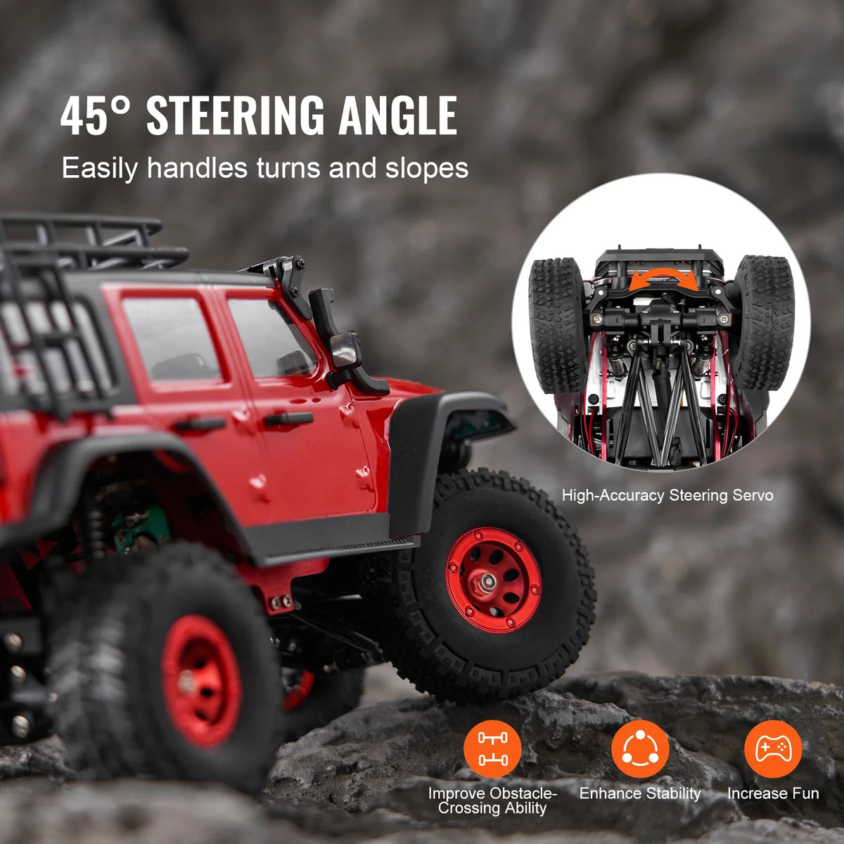Fast RC Cars 3km/h 1/24 Off Road All Terrain 4WD with Full Lighting Remote Control Racing Truck for Adults and Kids Toys