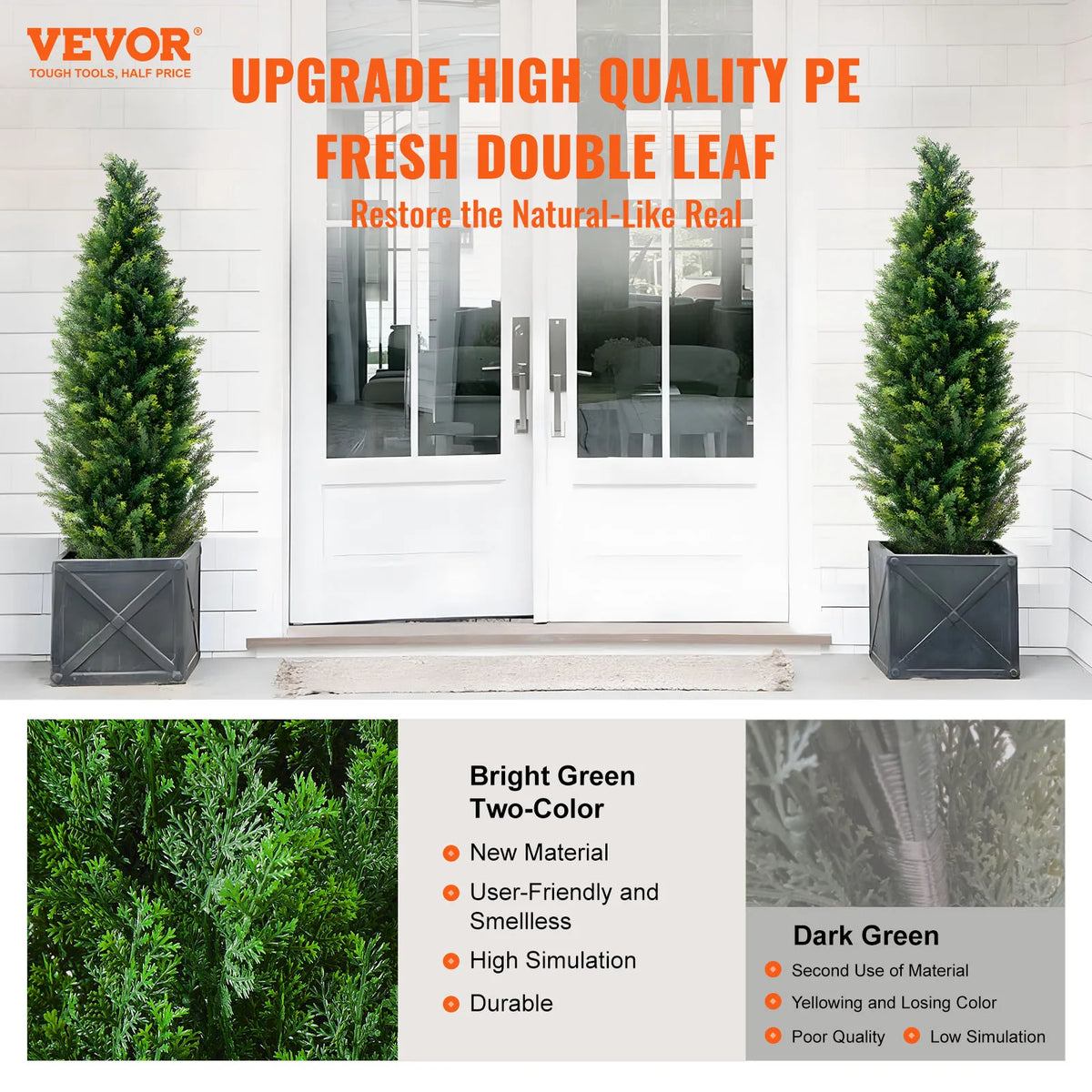 Artificial Cedar Topiary Tree Evergreen Fake Pine Cypress Trees Plant Artificial Greenery Set for Home Decor IndoorOutdoor