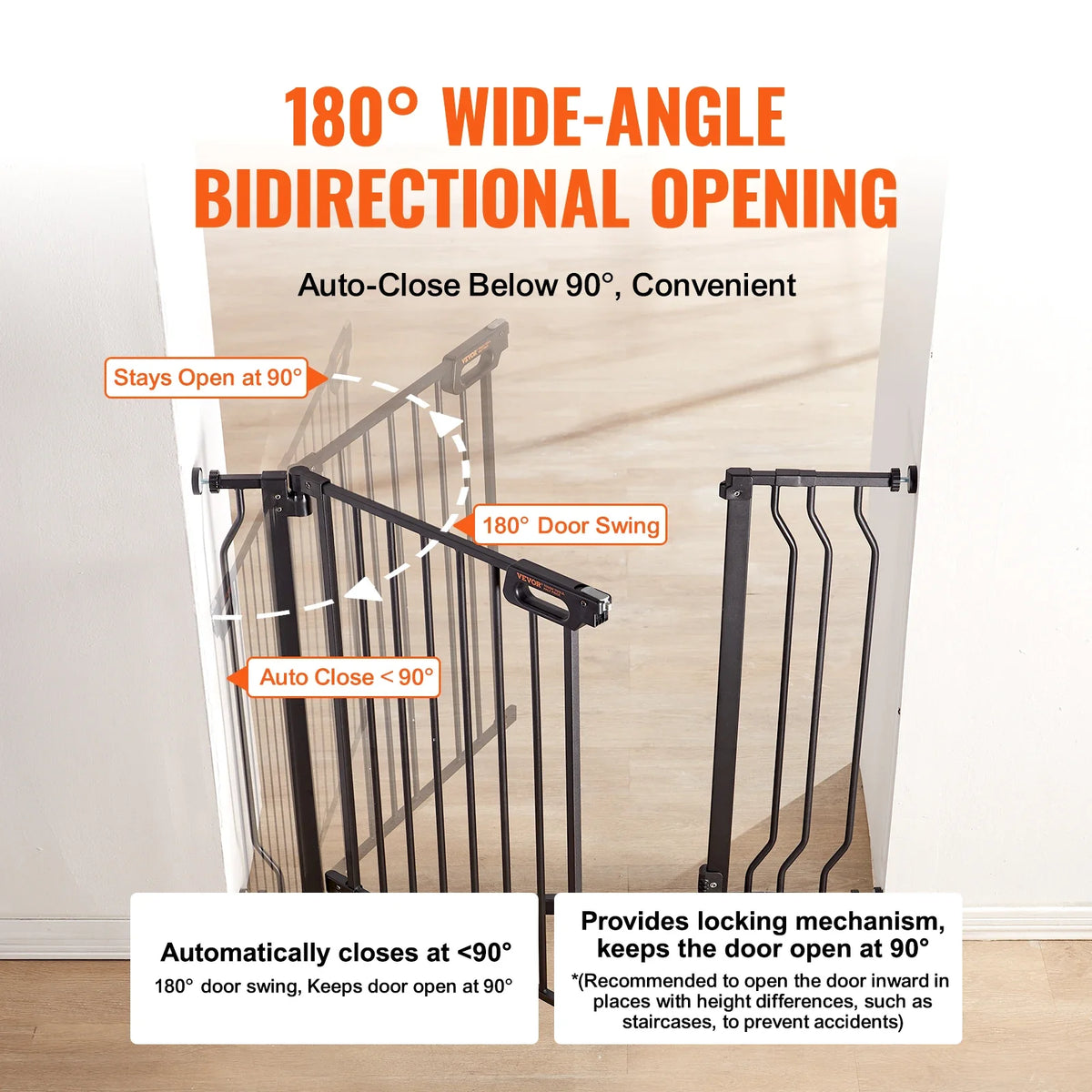 Baby Gate 29.5"-39"/ 48.4"/ 53"/ 57.8" Extra Wide 30" High Dog Gate for Stairs Doorways and House Auto Close Security Gate