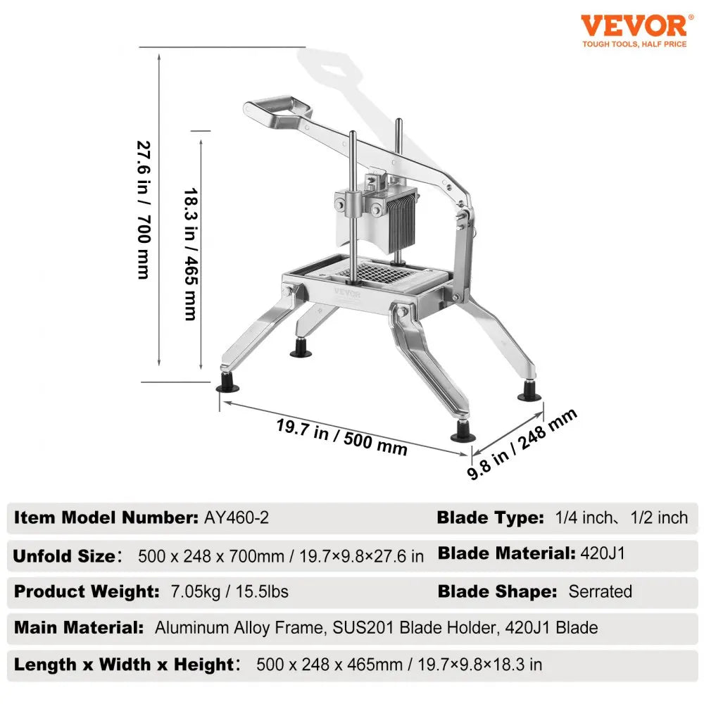 Commercial Vegetable Slicer,Fruit Heavy Duty Professional Food Dicer,Manual Stainless Steel Vegetable Cutter,for Potatoes