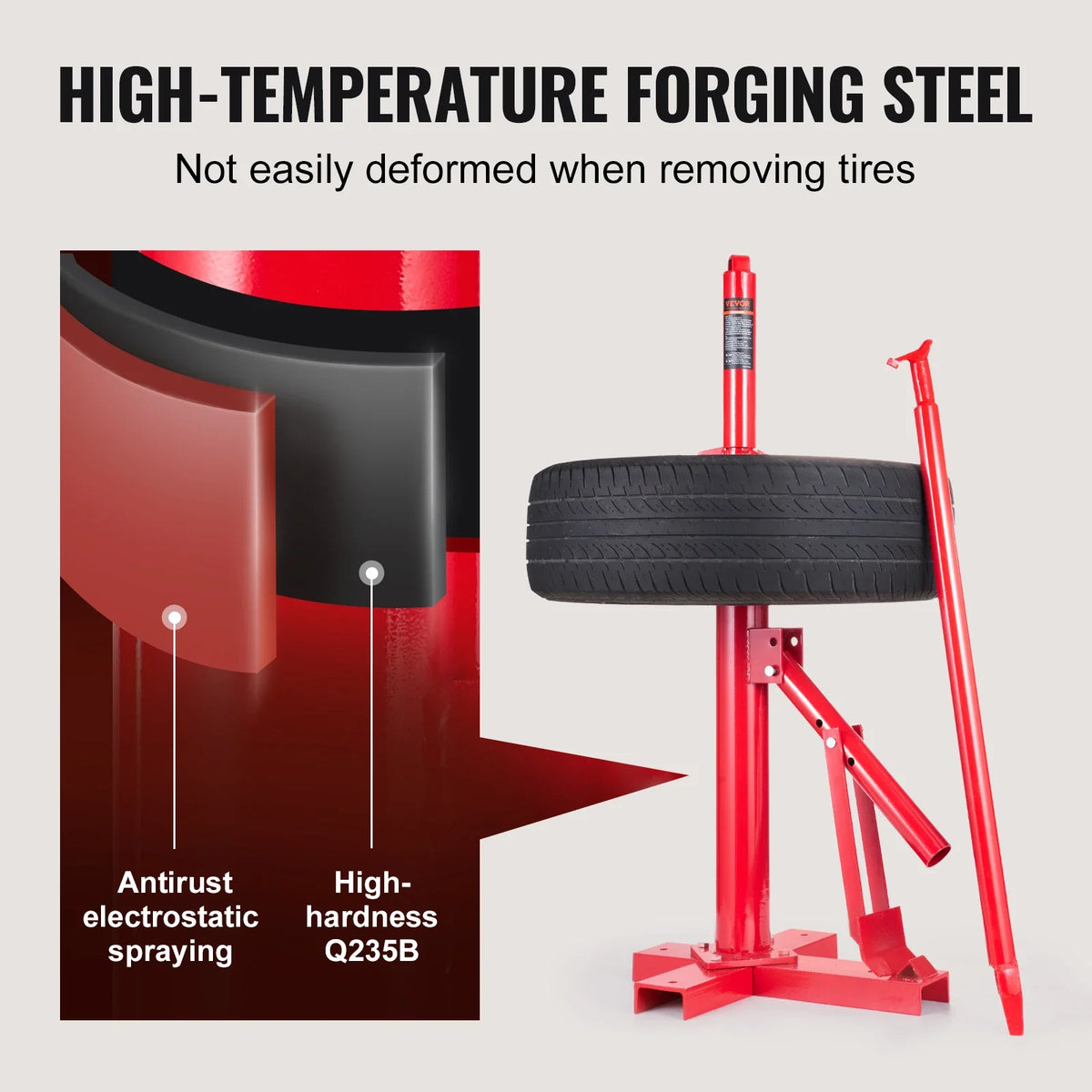 Portable Hand Bead Breaker Mounting Tool for 203-406mm Tires Compatible with Car Truck Trailer for Home Garage