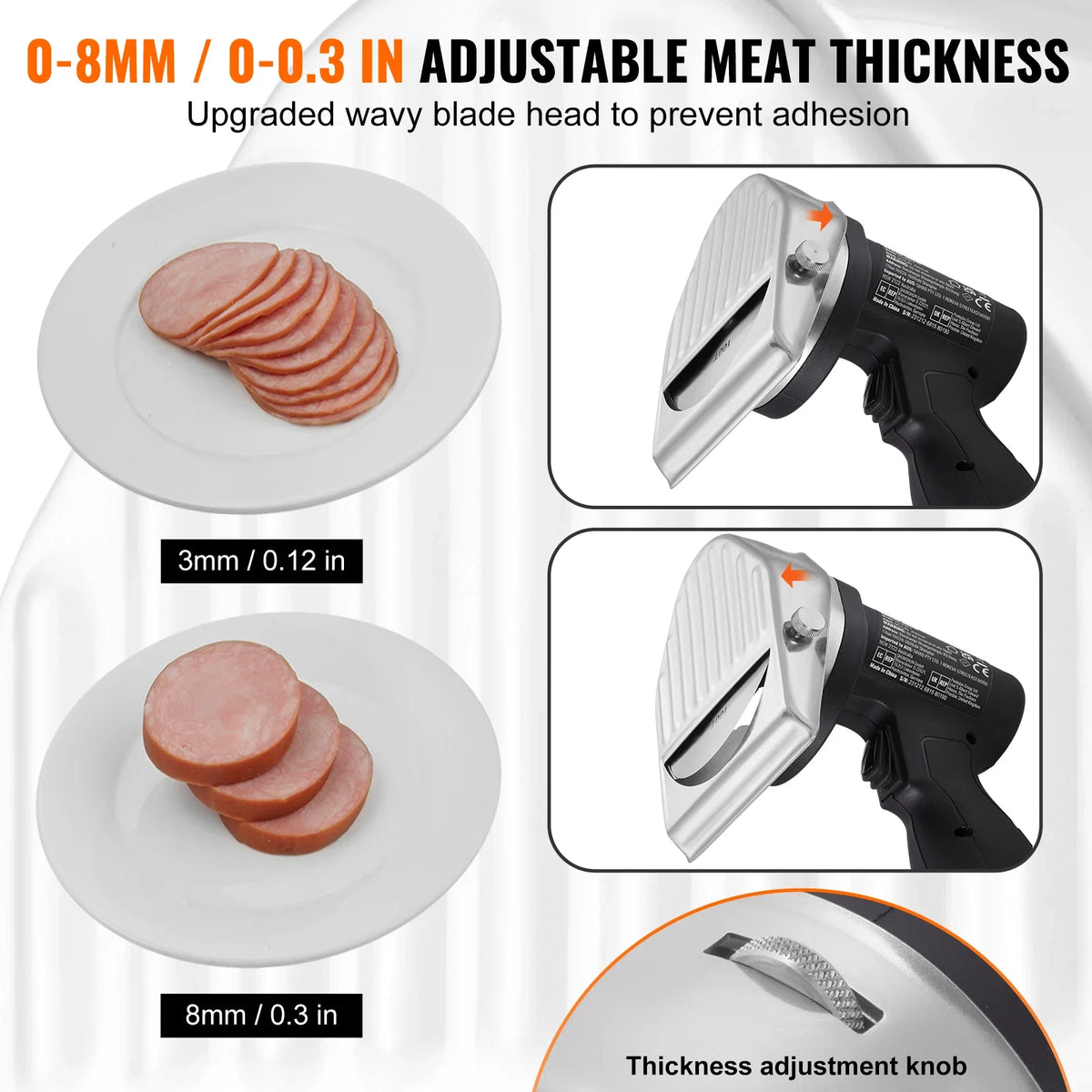 Electric Shawarma Knife, Cordless Battery Professional Turkish Knife, Stainless Steel Gyro Cutter, Doner Kebab Meat Slicer