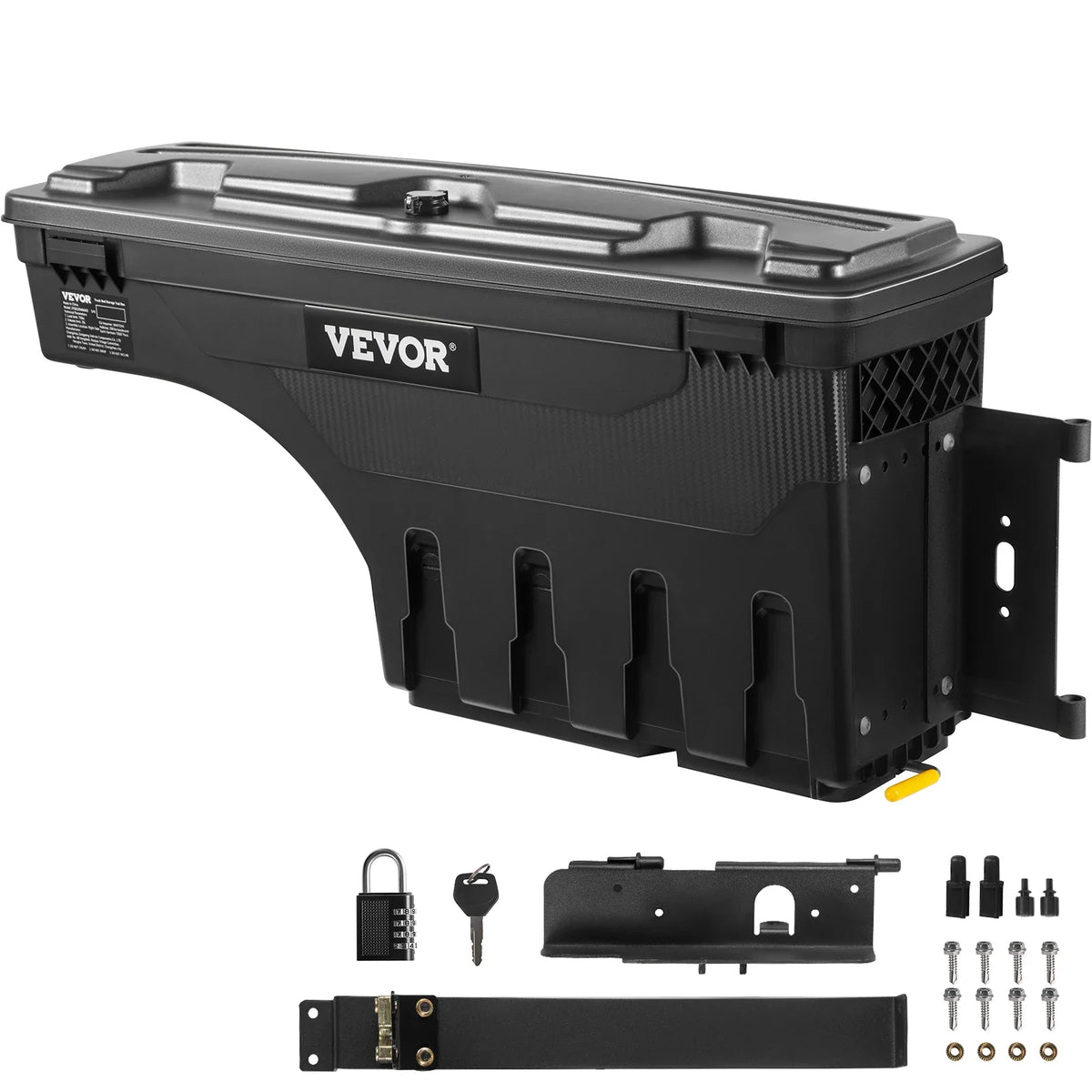 Truck Bed Storage Box, Lockable Lid, Waterproof ABS Wheel Well Tool Box 6.6 Gal/20 L Compatible with Tundra 2007-2021