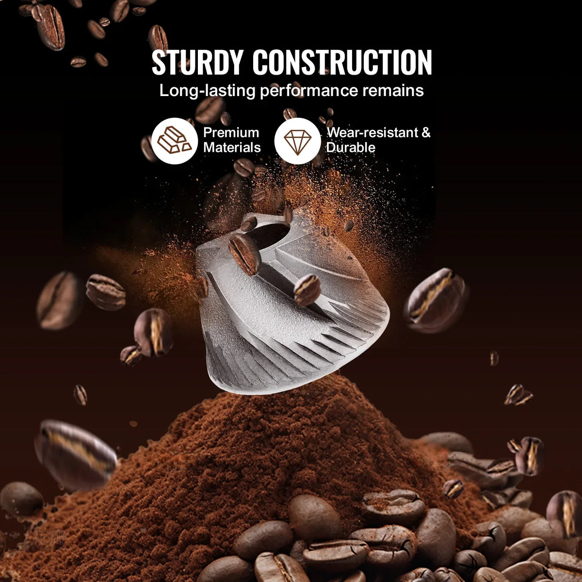 Coffee Maker with Grinder, 12 Cup Grind and Brew Coffee Maker with 3 Brew Strength Control, 24-Hour Timer for Auto Brew