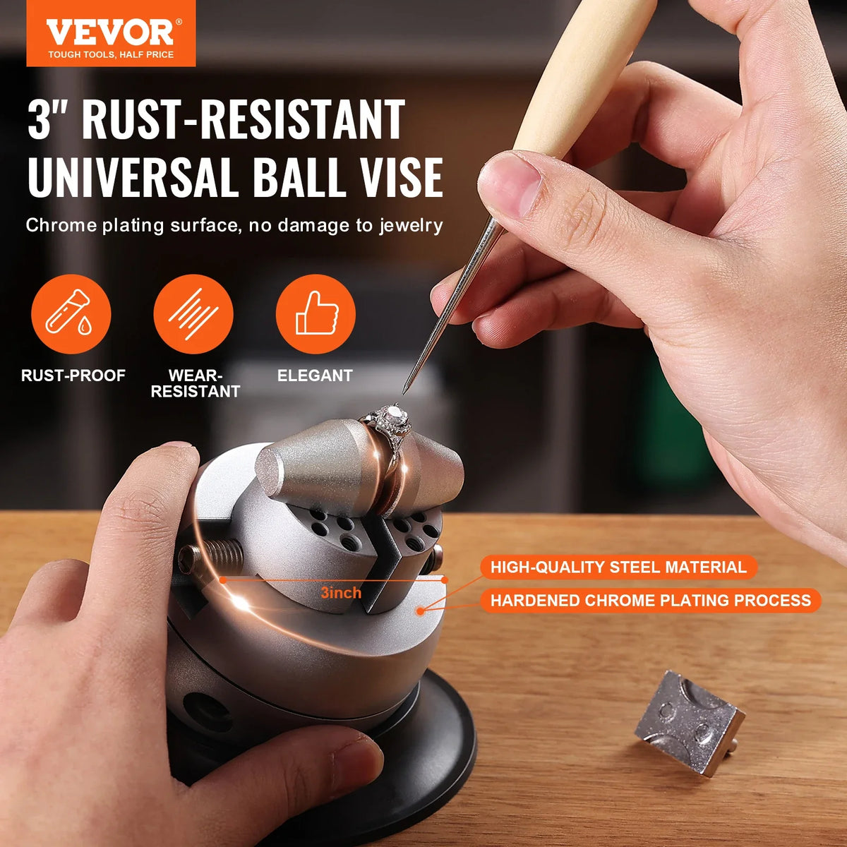 Ball Vise 3" 5" Engraving Setting Tool Standard Rotation Engraving Block Vise Attachment Jewelry Engraving Block Tools