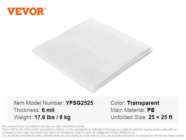 Greenhouse Plastic Sheeting Clear Greenhouse Film Polyethylene Film 4 Year UV Resistant for Gardening Farming Agriculture