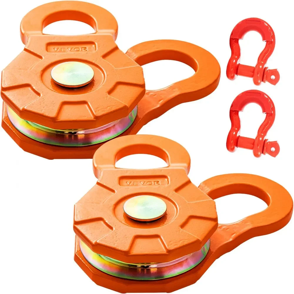 Movable Pulley Snatch Block Vehicle Rescue Accessories 25,000 LBS Working Load Limit for 0.55"/14 mm Synthetic Rope