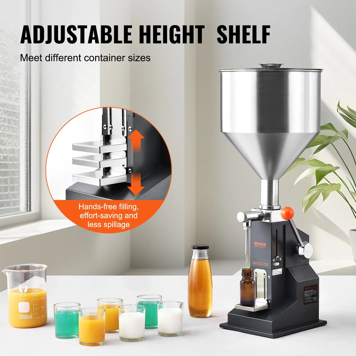 5-50/100ml A02 Pneumatic/Manual Paste Liquid Filling Machine Bottle Liquid Filler with Pedal for Water Juice Cosmetic Milk