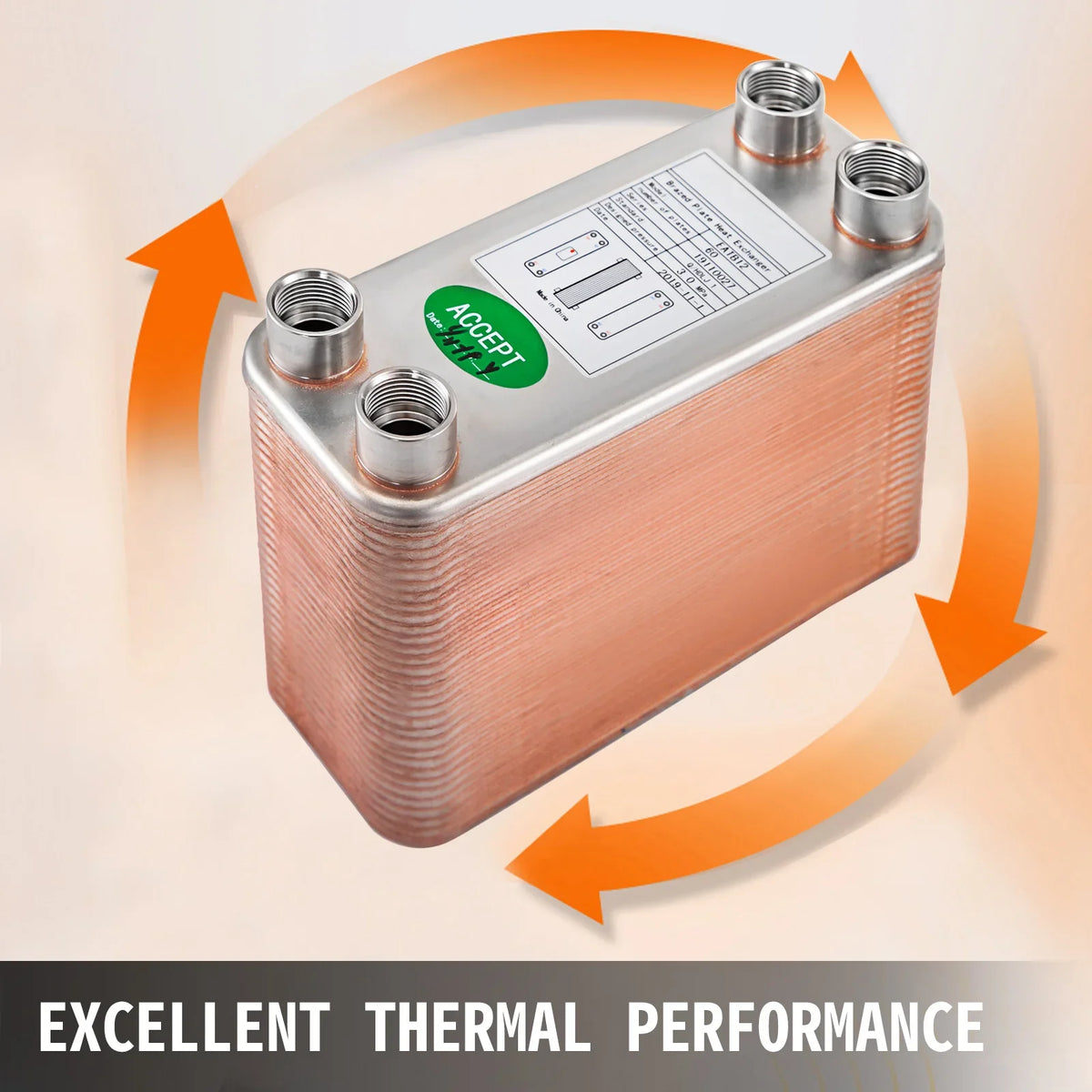 Heat Exchanger 60 Plates Brazed Plate Heat Exchanger BSP FPT Heat Exchanger EATB12 Beer Wort Chiller for Hydronic Heating
