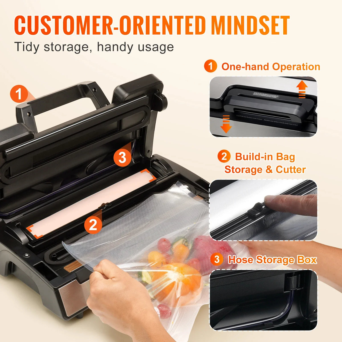 Vacuum Sealer Machine, 90Kpa 130W Powerful Dual Pump and Dual Sealing, Dry and Moist Food Storage, Automatic and Manual