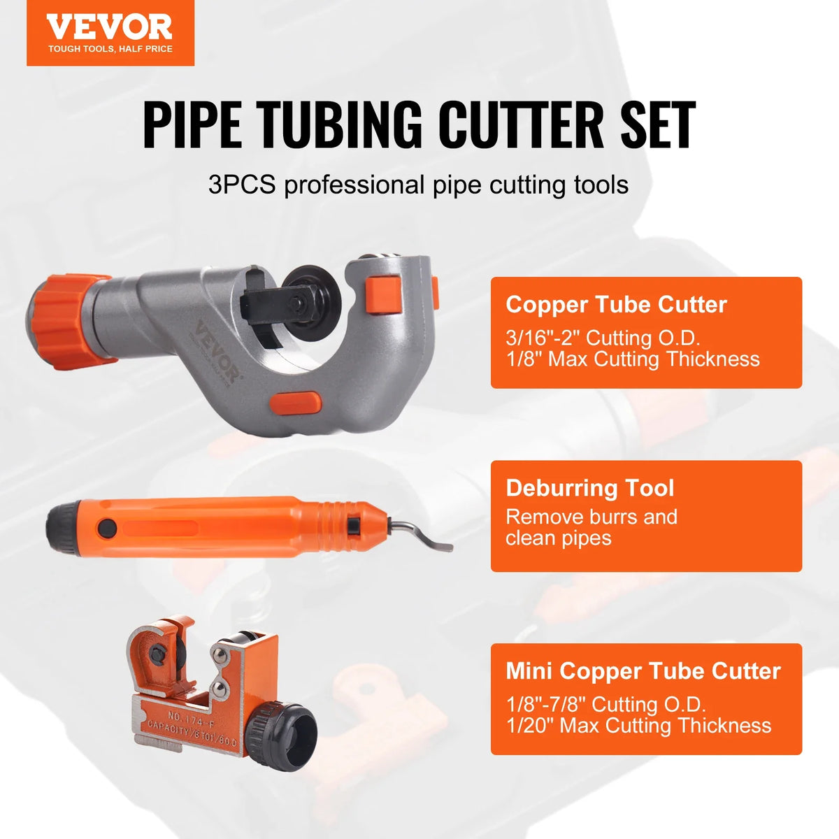 3PCS Tubing Cutter Mini Tube Cutter Deburring Tool Heavy Duty Pipe Cutter for Copper Aluminum Stainless Steel Plastic Pipe