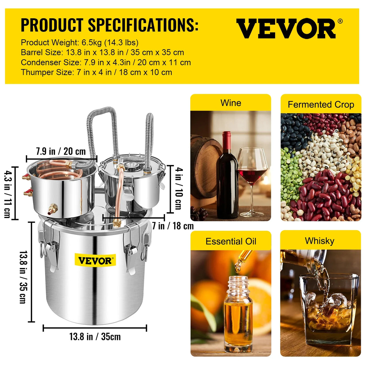 Distiller Alcohol Brewing Still 12/20/30/50L Stainless Steel Alcohol Distiller Wine Making Boiler for Whisky Beer Brandy