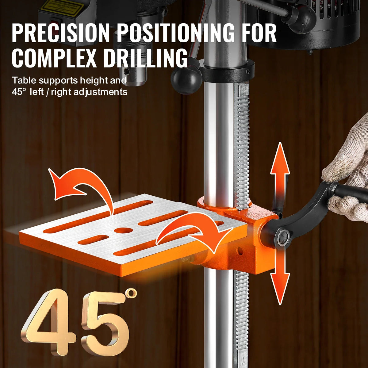 10 in Benchtop Drill Press Tabletop Drilling Machine with 610 / 940 /1500 /2150 / 2800 RPM Adjustable Speed for Wood Metal