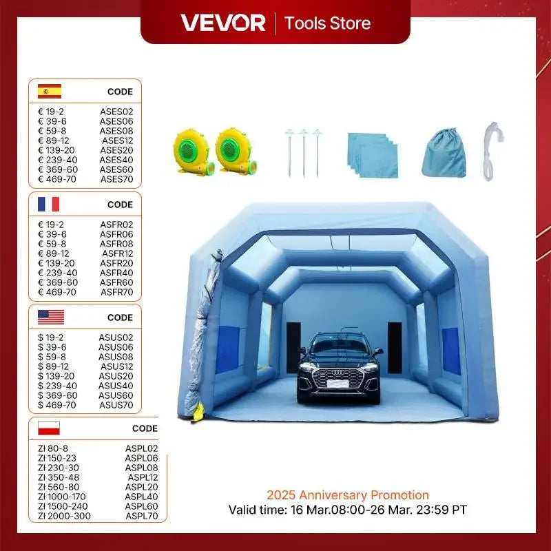 Inflatable Paint Booth with Blowers Inflatable Spray Booth Powerful Spray BoothCar Paint Tent Air Filter System
