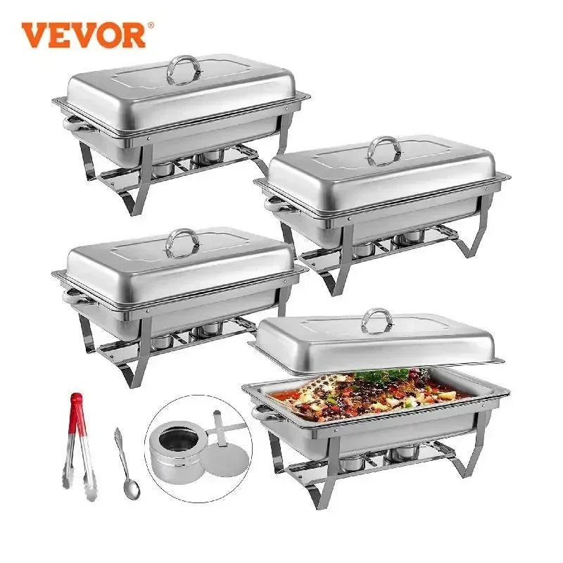 9L/8 Quart Chafing Dishes Buffet Stove Food Warmer Stainless Steel Foldable for Self-Service Restaurant Catering Parties