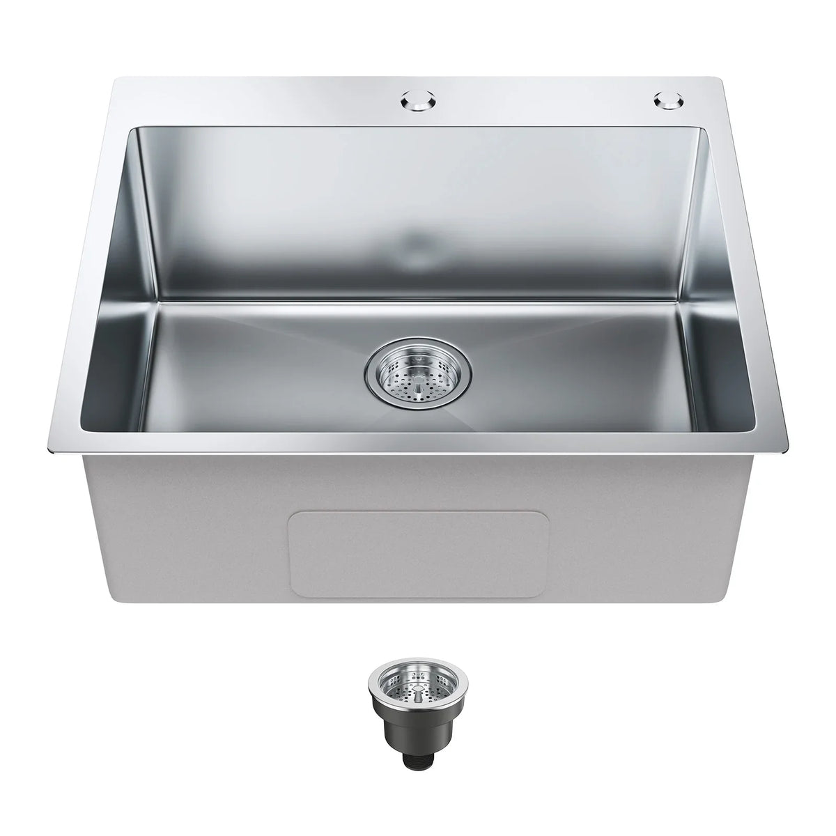 25-32inch Stainless Steel Kitchen Sink Undermount Single Bowl Workstation Step Sink with Cutting Board and Basket Strainer