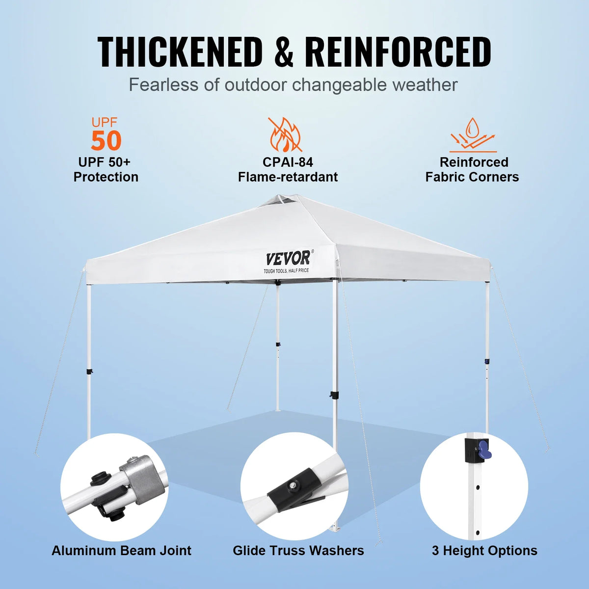Pop Up Canopy Tent 250 D PU Silver Coated Tarp Portable Waterproof and Sun Shelter Gazebo for Outdoor Camping Yard Party