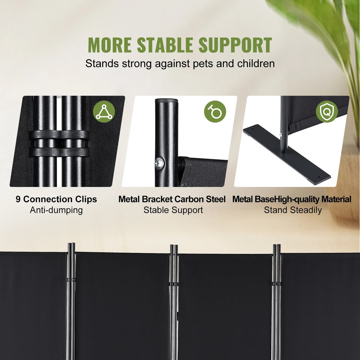 4Panel 5.6ft Room Dividers Adjustable In Size & Height Freestanding & Foldable Privacy Screen Partition for Office Home