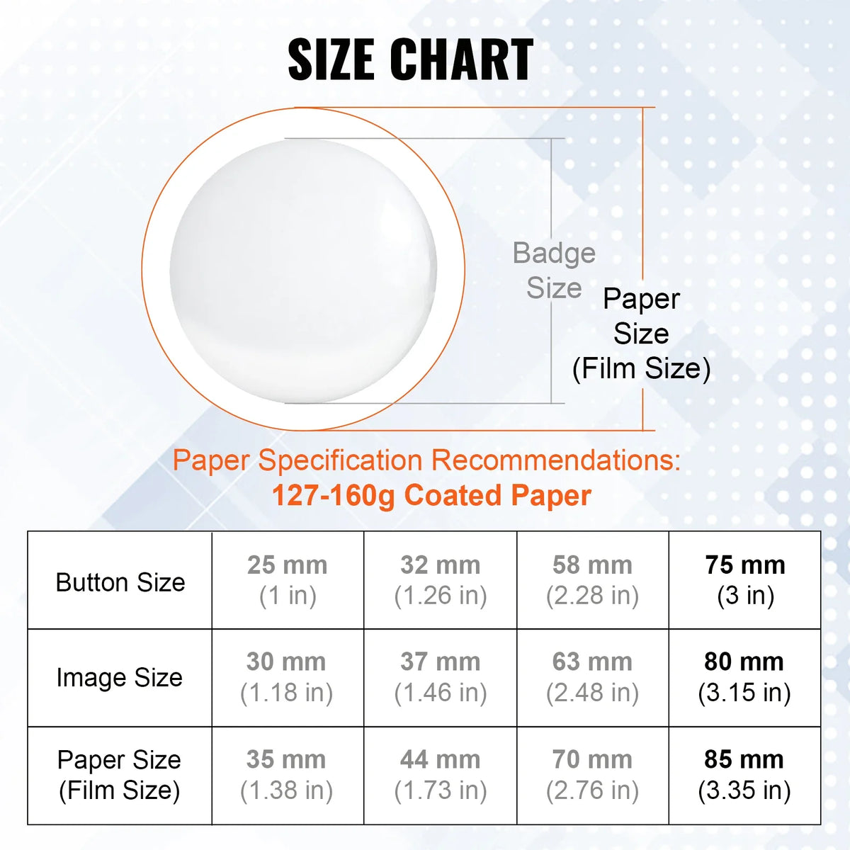 25/32/58/75mm Button Badge Parts Supplies for Button Maker Machine 200/500Sets Metal and Plastic Pin Badges