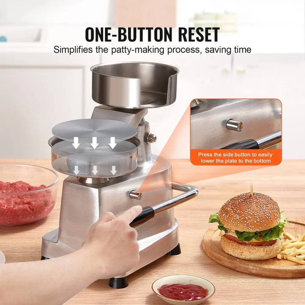 Commercial Burger Patty Maker  Hamburger Beef Patty Maker Heavy Duty Food-Grade Stainless Steel Bowl Burger Press Machine
