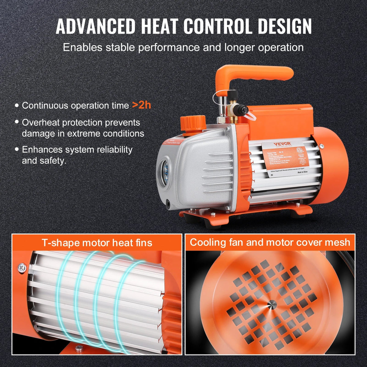 1/5 HP Single Stage Vacuum Pump 3.5 CFM AC Air Conditioning Conditioner Vacuum Pump HVAC Repair Refrigeration Maintenance