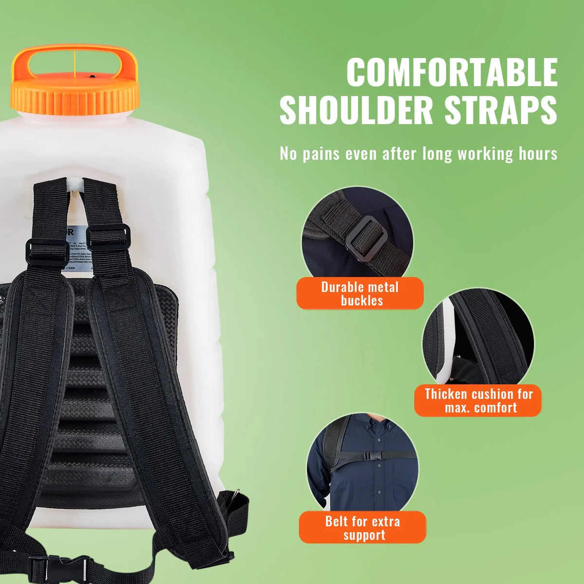 Battery Powered Backpack Sprayer 0-90 PSI Adjustable Pressure 4 Gallon Tank Back Pack Sprayer with 8 Nozzles and 2 Wands