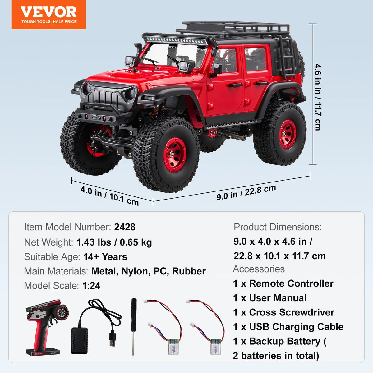 Fast RC Cars 3km/h 1/24 Off Road All Terrain 4WD with Full Lighting Remote Control Racing Truck for Adults and Kids Toys