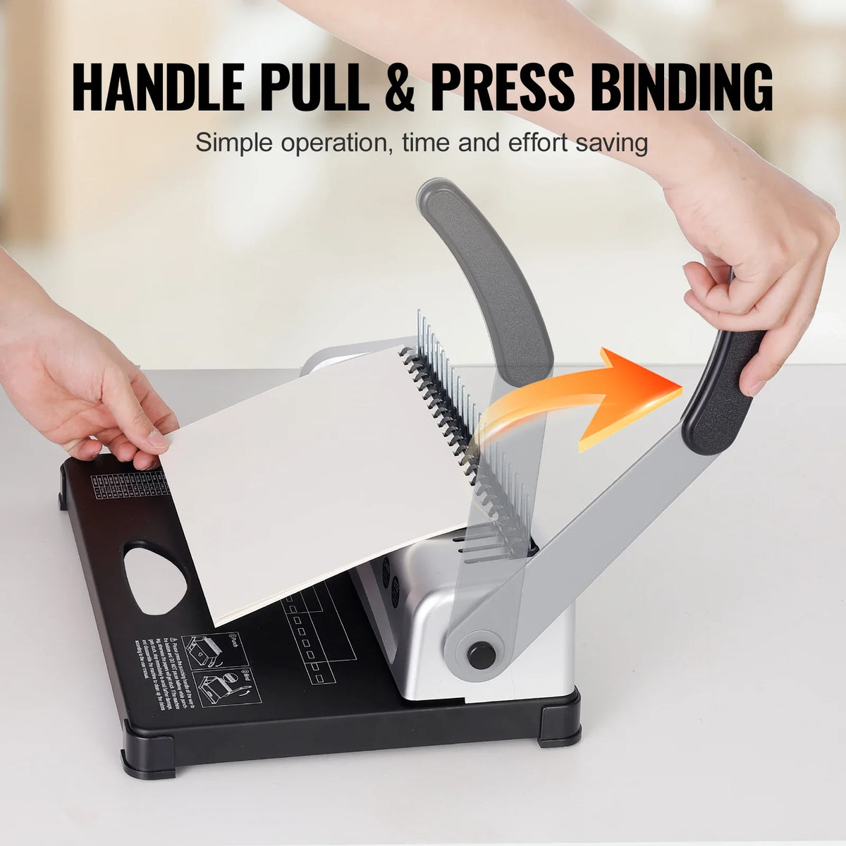 Binding Machine Comb Binding Machine 21Holes Binding 450 Sheets Book Binder Machine with 100 PCS 3/8'' Comb Binding Spines