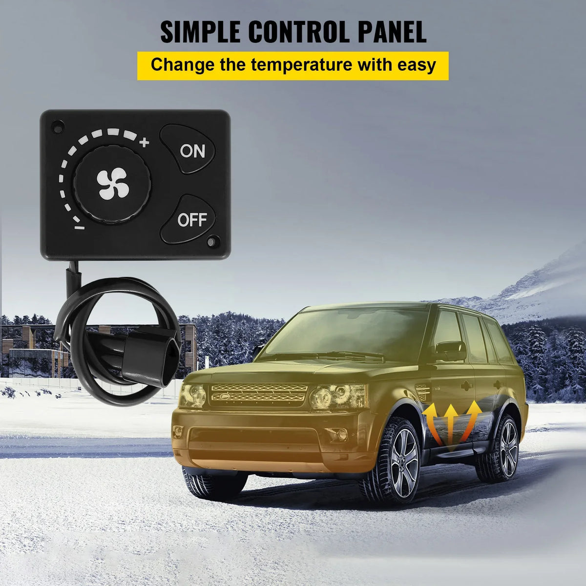 5KW Car Heater 12V Diesel Air Heater With Knob Switch, Sliencer, 2-Duct, 2-Vent for RV Car Bus Boat Diesel Parking Heater