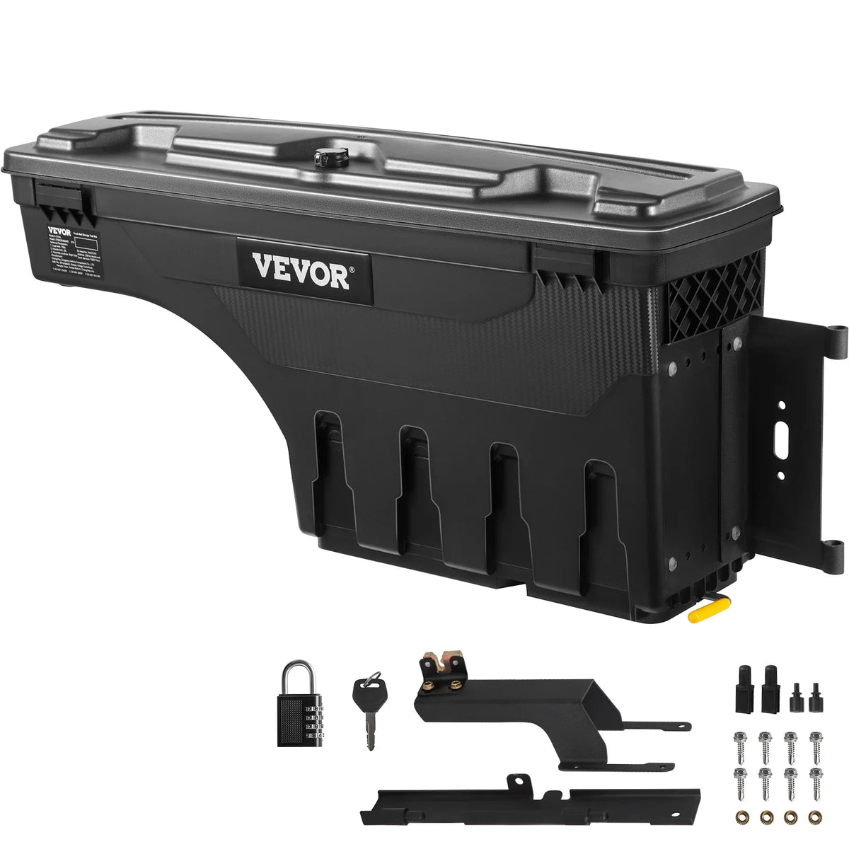 Truck Bed Storage Box, Lockable Lid, Waterproof ABS Wheel Well Tool Box 6.6 Gal/20 L Compatible with Tundra 2007-2021