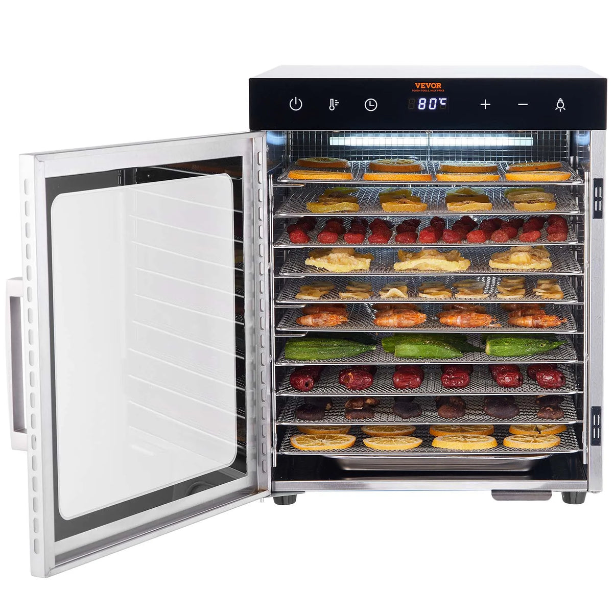 Food Dehydrator Machine, 5/6/10 Tray Fruit Dehydrator Electric Food Dryer for Jerky, Herb Meat, Beef, Fruit, Dog Treats