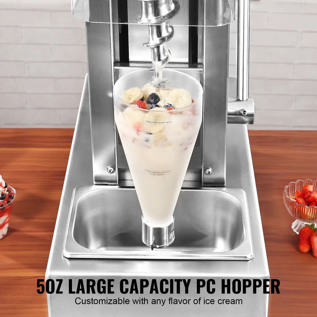 Ice Cream Blender, 750W 1740RPM High-Speed Ice Cream  Mixer, 304 Stainless Steel Ice Cream Shaker, Customizable Flavor