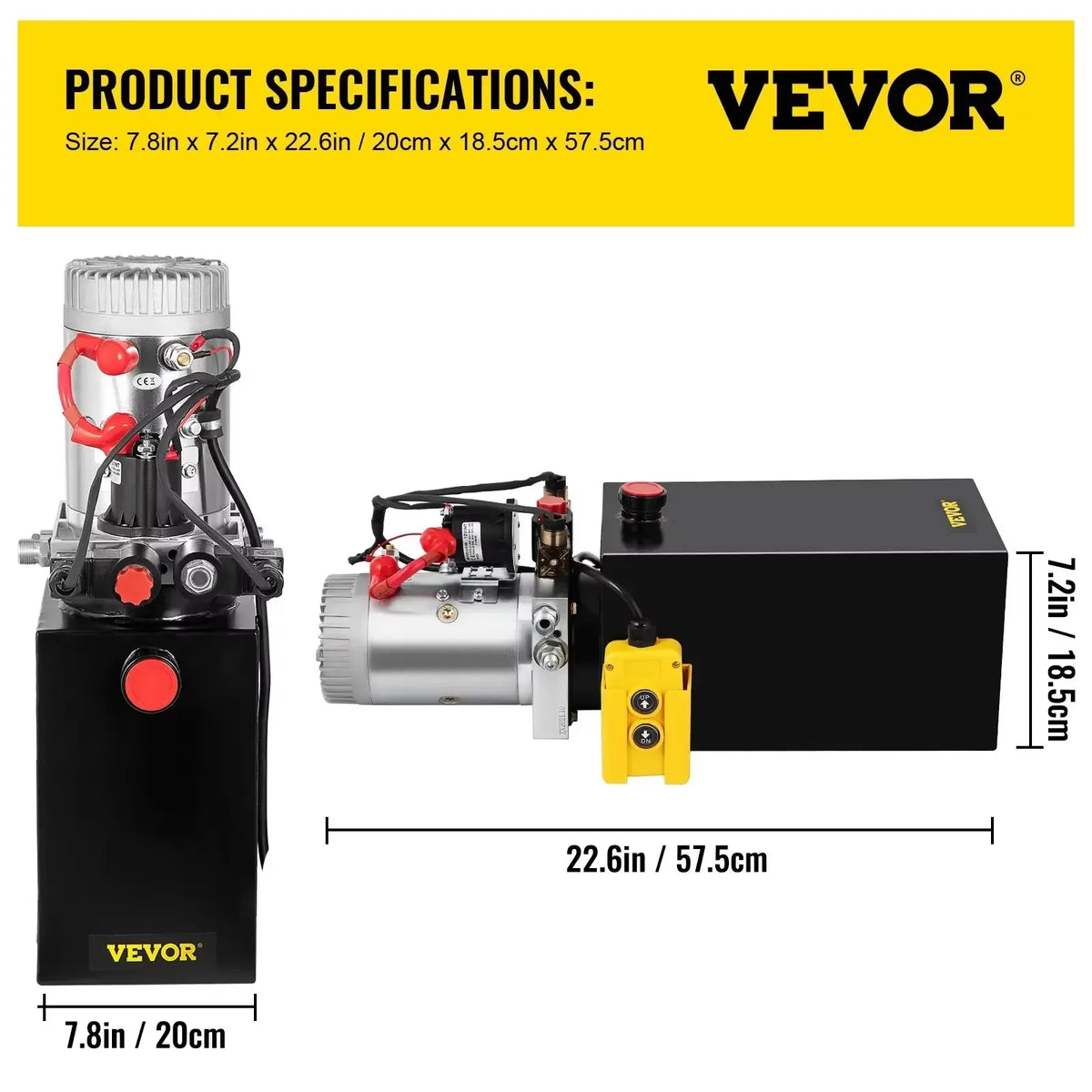 Car Jack Hydraulic Pump 12V DC Double Acting Power Unit 4/8/10/12/15/20 Quart Steel Oil Tank Dump Trailer Truck Lift Pump
