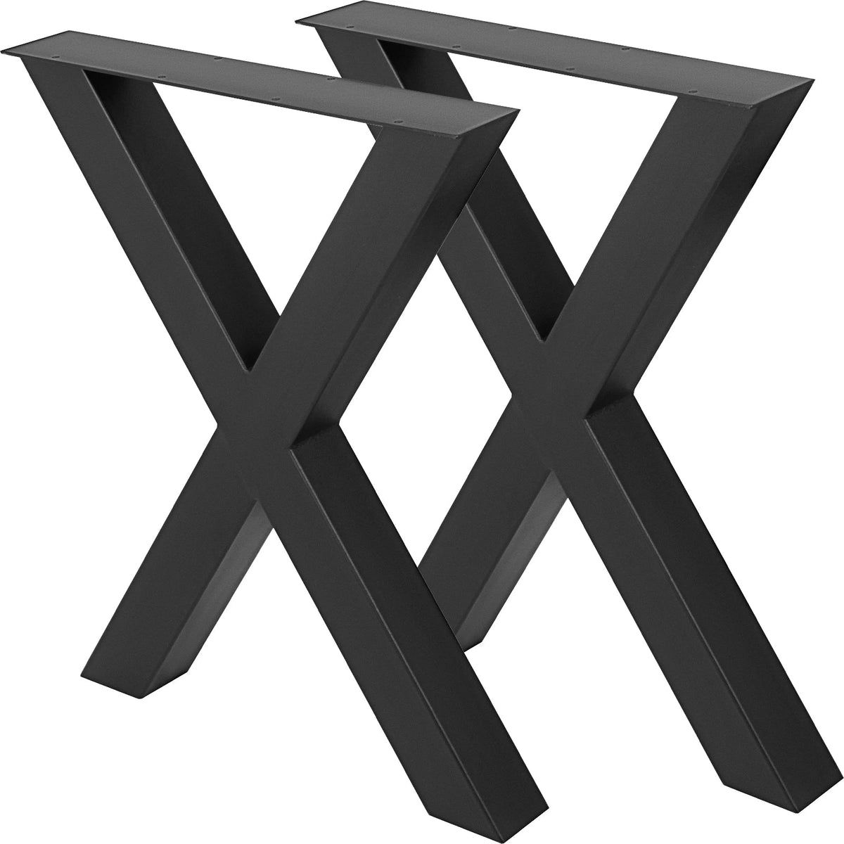 Set of 2 Steel Table Legs,28x30x3.1 Inch Black Industrial Country Style Metal Dining Legs ,Section X Frame Table Legs