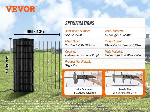 Hardware Cloth Galvanized Wire Mesh Roll Vinyl Coating Metal Wire Mesh for Chicken Coop Barrier Poultry Enclosures Black