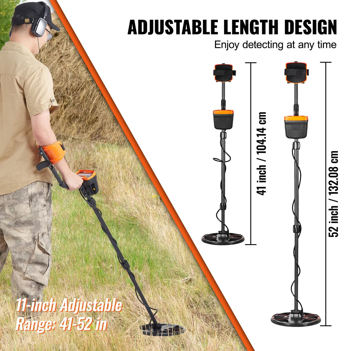 Metal Detector for Adults & Kids with LCD Display 7 Modes DSP Chip Higher Accuracy Gold Detector 10'' Detection Depth