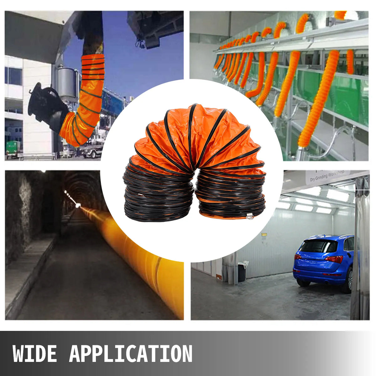 10 M/32ft PVC Flexible Duct Hosing for 300mm/12Inch Diameter Exhaust Fan Durable PVC Ducting for Kitchen/Garage/Sewerage