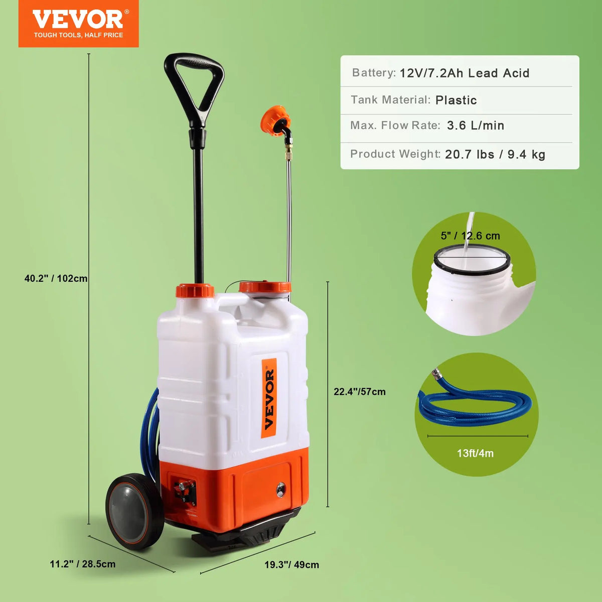 Battery Powered Backpack Sprayer 0-90 PSI Adjustable Pressure 4 Gallon Tank Back Pack Sprayer with 8 Nozzles and 2 Wands
