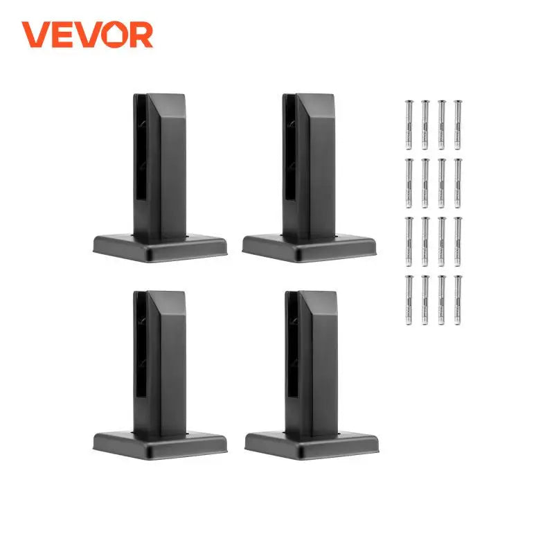 Glass Clamp 4 PCS Square Glass Railing Bracket for 0.31 "-0.47 " Tempered Glass 0.12” Thick for Balcony Garden Deck Stair